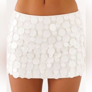 Elegant White Sequin Skirt